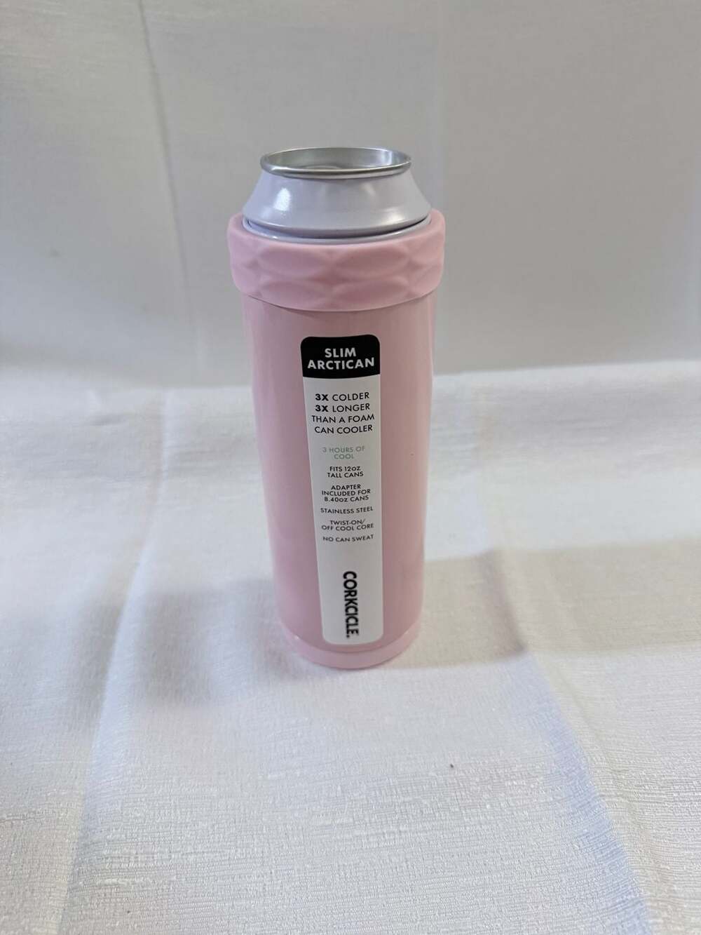 Corkcicle Slim Arctican 12oz Slim Can Cooler Rose Quartz